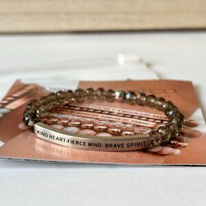 The Inspiration Co "Inspire Me" Bracelet, Black Diamond Crystal (S 6-7in) / NIB